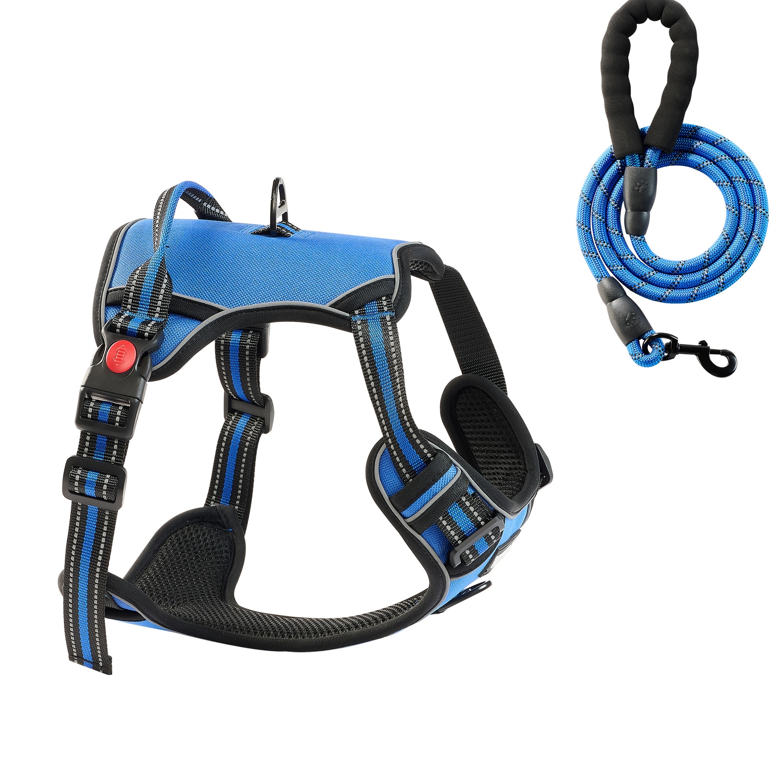 Dog Harness For Large Dogs No Pull Adjustable Dog Vest Pet Harness With Leash_voghion.com
